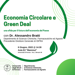 Scopri di più sull'articolo Economia circolare e Green deal, all’Università di Ferrara il punto con Alessandro Bratti