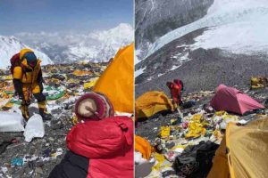 Scopri di più sull'articolo L’Everest trasformato in una discarica di rifiuti: alpinista raccoglie ben 440 chili di spazzatura