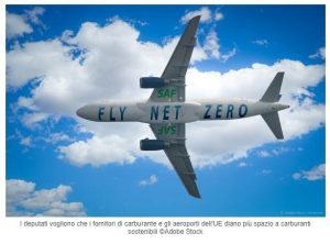 Scopri di più sull'articolo Carburanti sostenibili per gli aerei dal 2 al 70% entro il 2050: l’Europarlamento approva