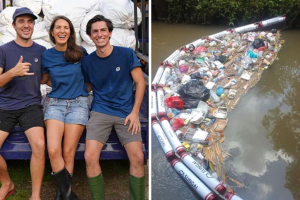 Scopri di più sull'articolo Questi ragazzi hanno catturato oltre 1,3 milioni di chili di spazzatura dai fiumi indonesiani grazie a speciali barriere