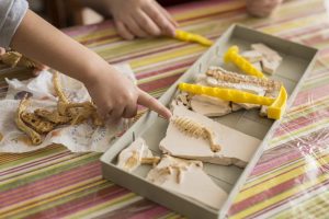 Scopri di più sull'articolo Un’attività naturale per bambini: il gioco dei fossili fai da te con amido, farina e acqua