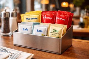 Scopri di più sull'articolo Basta plastica monouso nell’Ue: addio a bustine di ketchup e maionese nei ristoranti, da quando non le troveremo più?